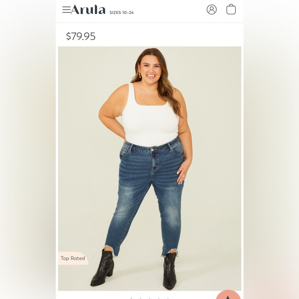 Arula Incrediflex 26" Raw Hem Skinny Jeans